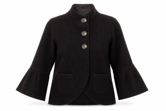 Next Women Brown Wool Blend 3/4 Sleeve Collared Cardigan Size 16