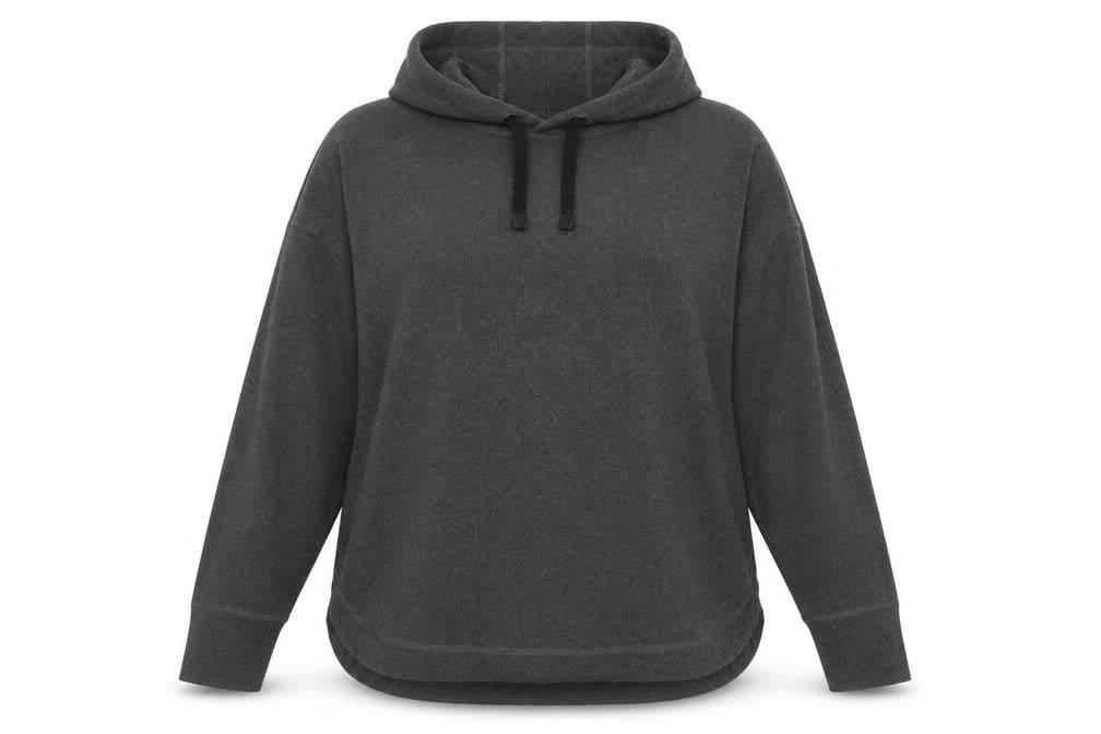 Front view of Dunnes Women’s Grey Pullover Hoodie, size L, Polyester Blend