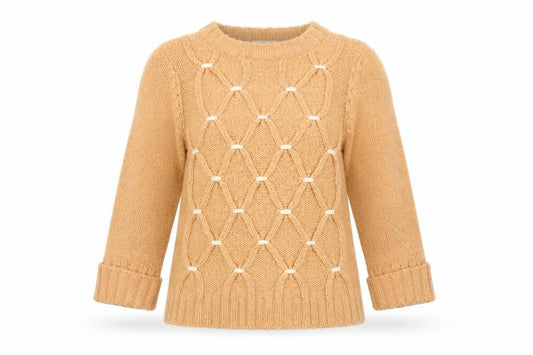 LOVELYGIRL Women's Beige Chunky-Knit Acrylic Jumper Size S