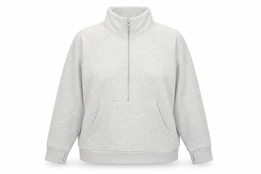 Danskin Womens Grey 1/2 Zip Pullover Sweatshirt XXL Cotton Blend