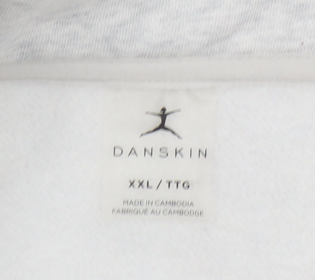 Danskin Womens Grey 1/2 Zip Pullover Sweatshirt XXL Cotton Blend