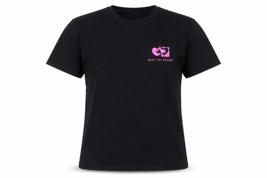 Front view of Missguided Women's Black S Short Sleeve Cotton Graphic T-Shirt