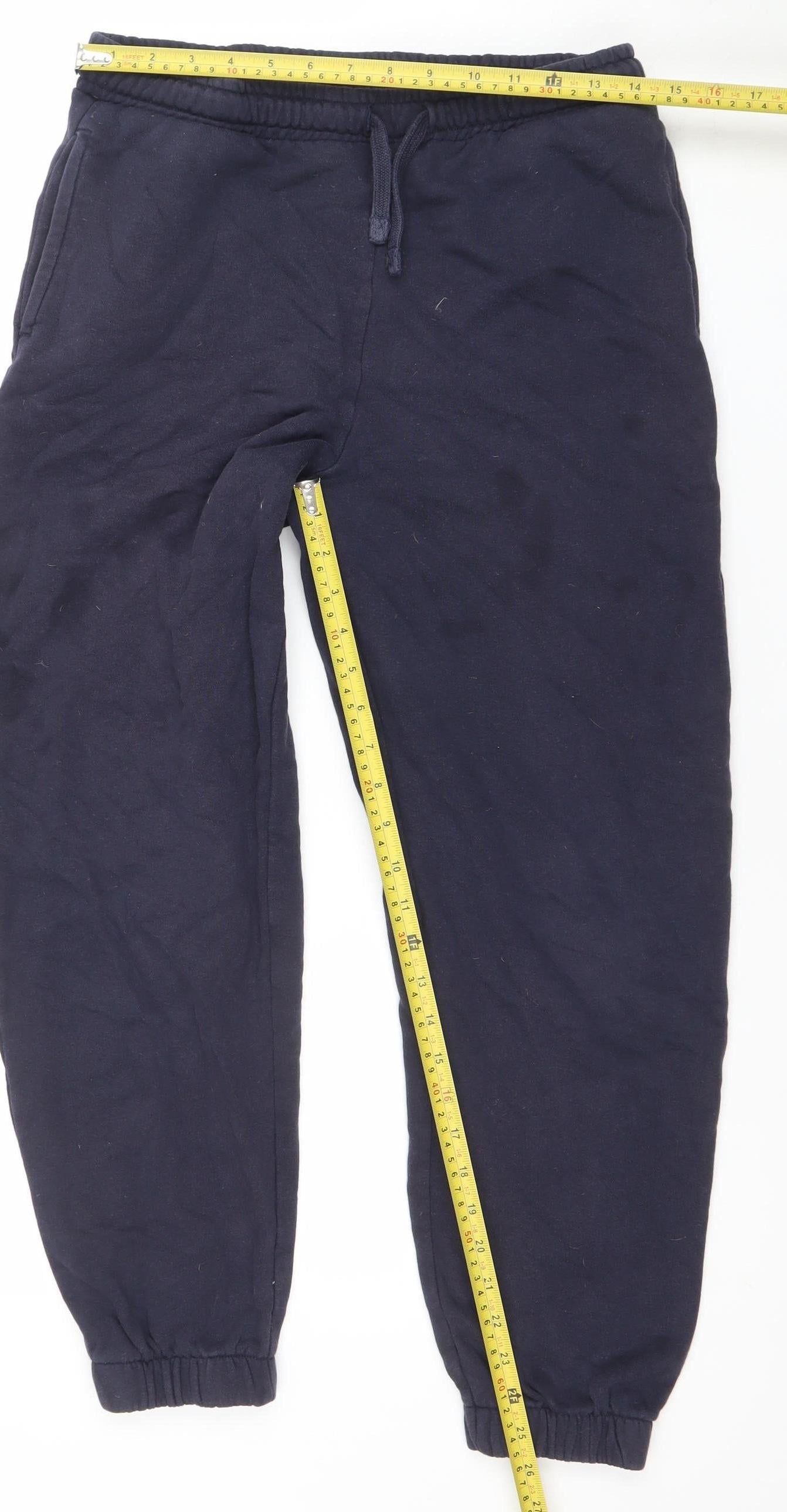 Marks and Spencer Boys Blue Cotton Jogger Sweatpants 13 Years