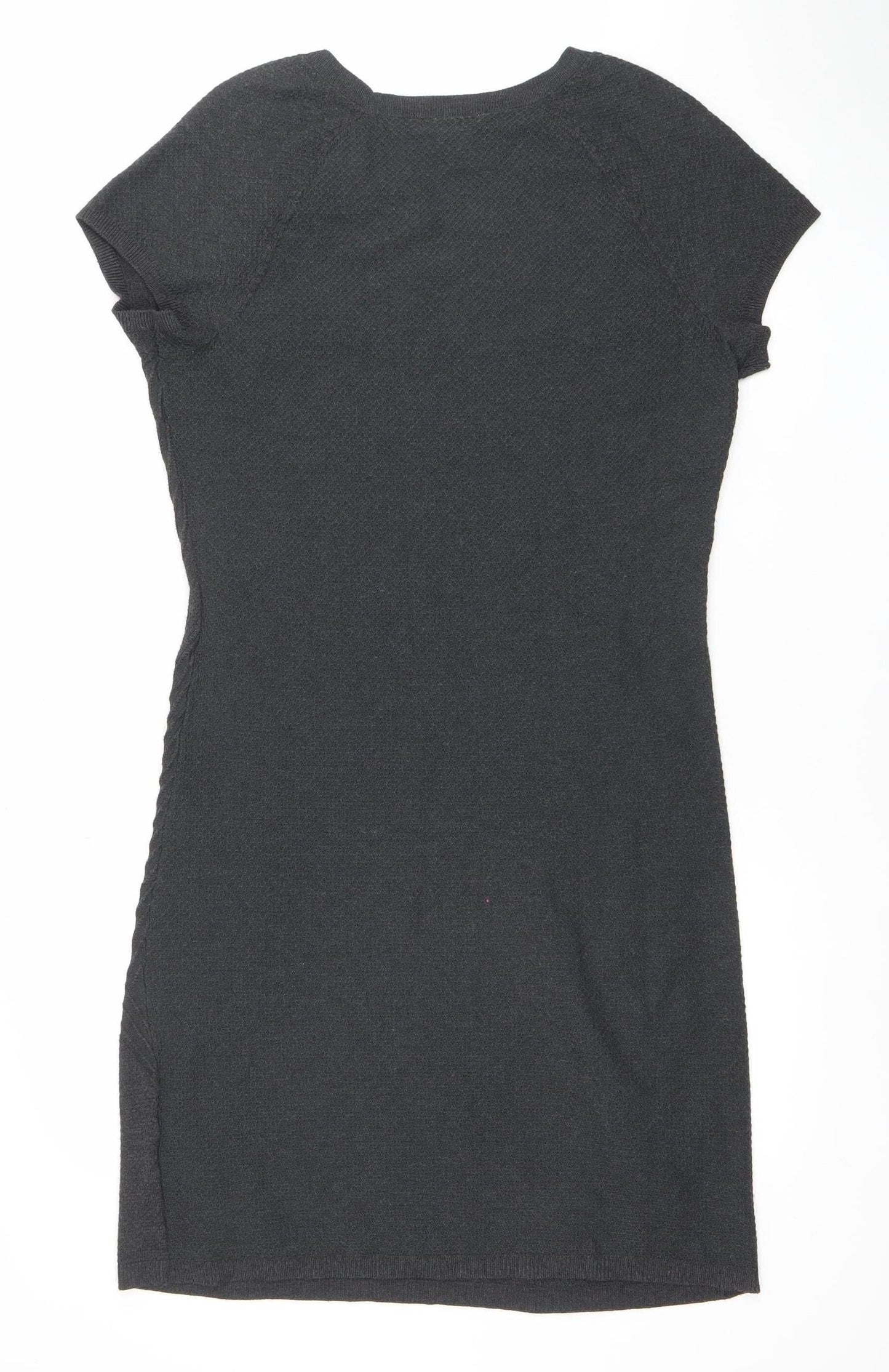 H&M Women Black XS Bodycon Short Sleeve Knit Dress