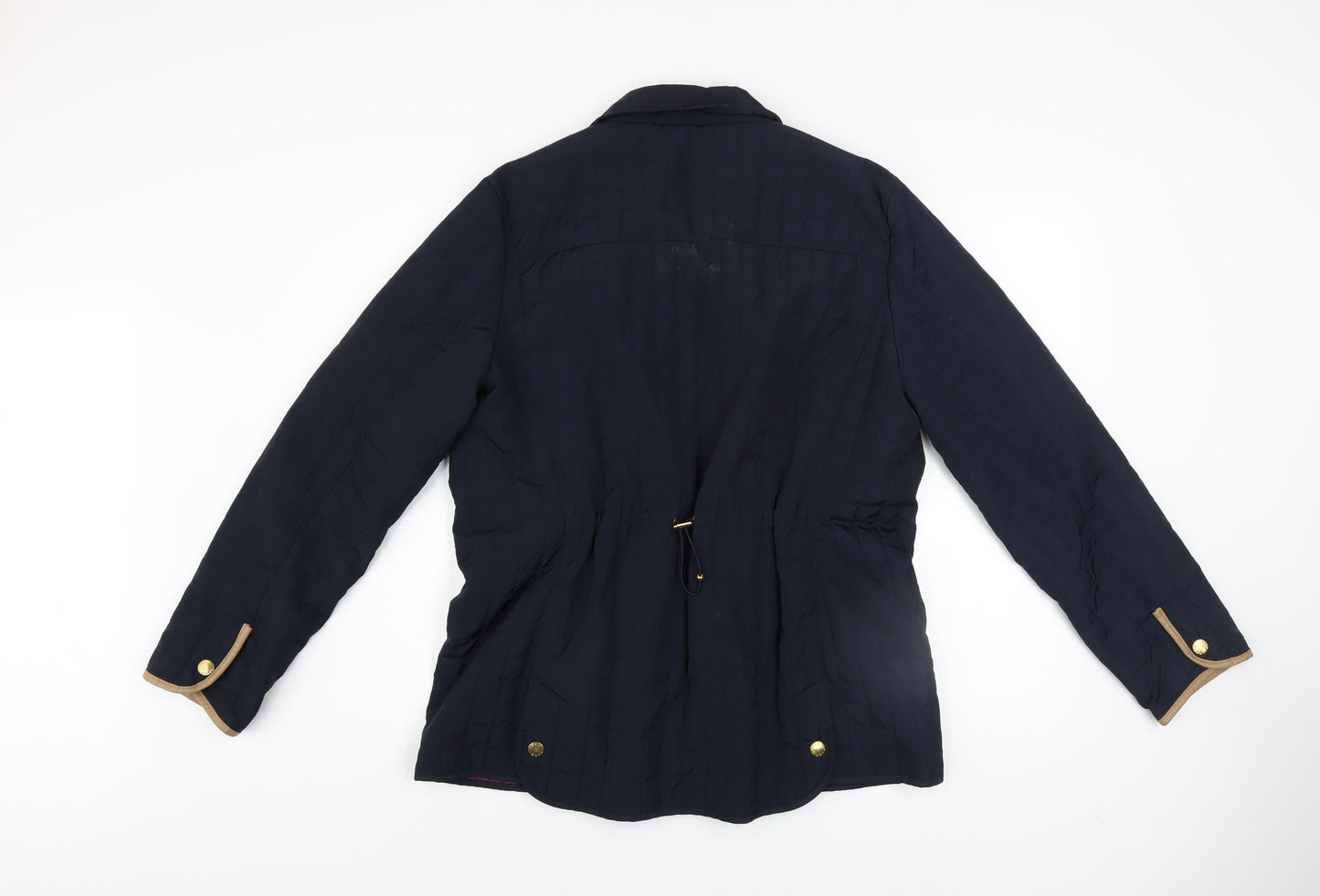 Paco Boutique Women's Blue Quilted Mid-Length Jacket Size 14