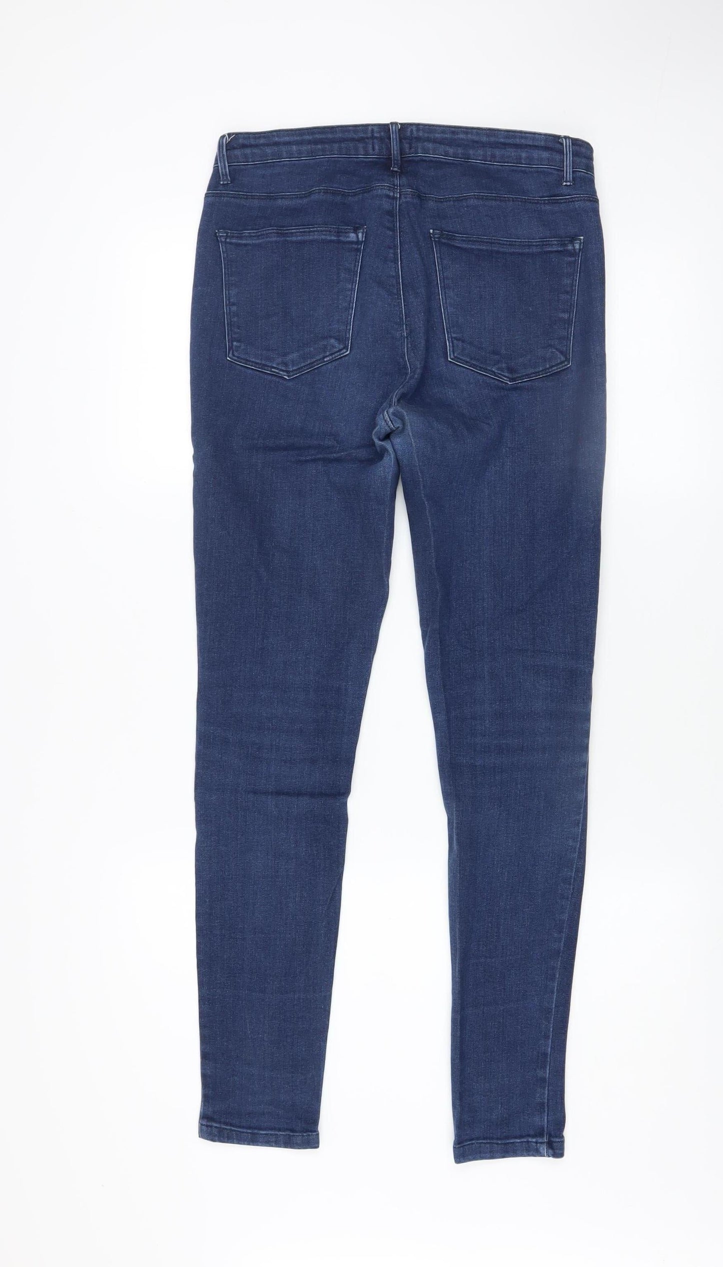 Savida Womens Blue Skinny Mid Rise Stretch Denim Jeans Size 12