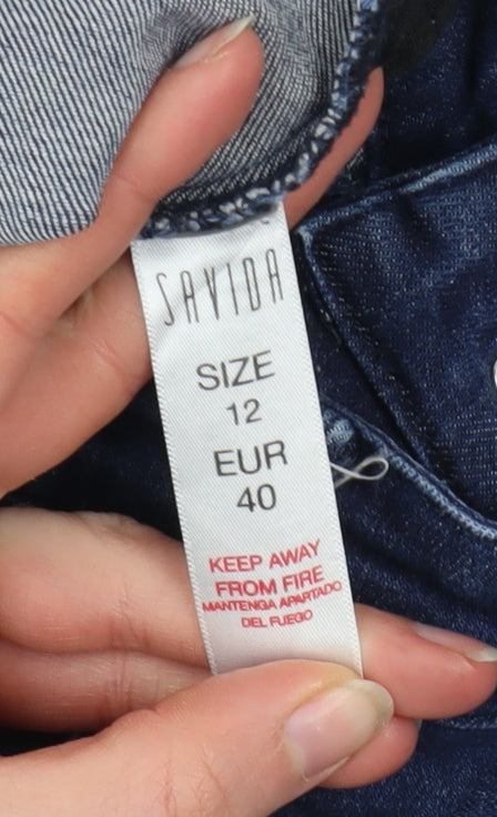 Savida Womens Blue Skinny Mid Rise Stretch Denim Jeans Size 12