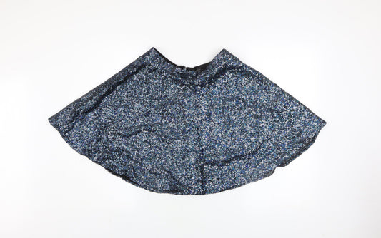 Topshop Women's Black Sequin A-Line Party Skirt Size 10
