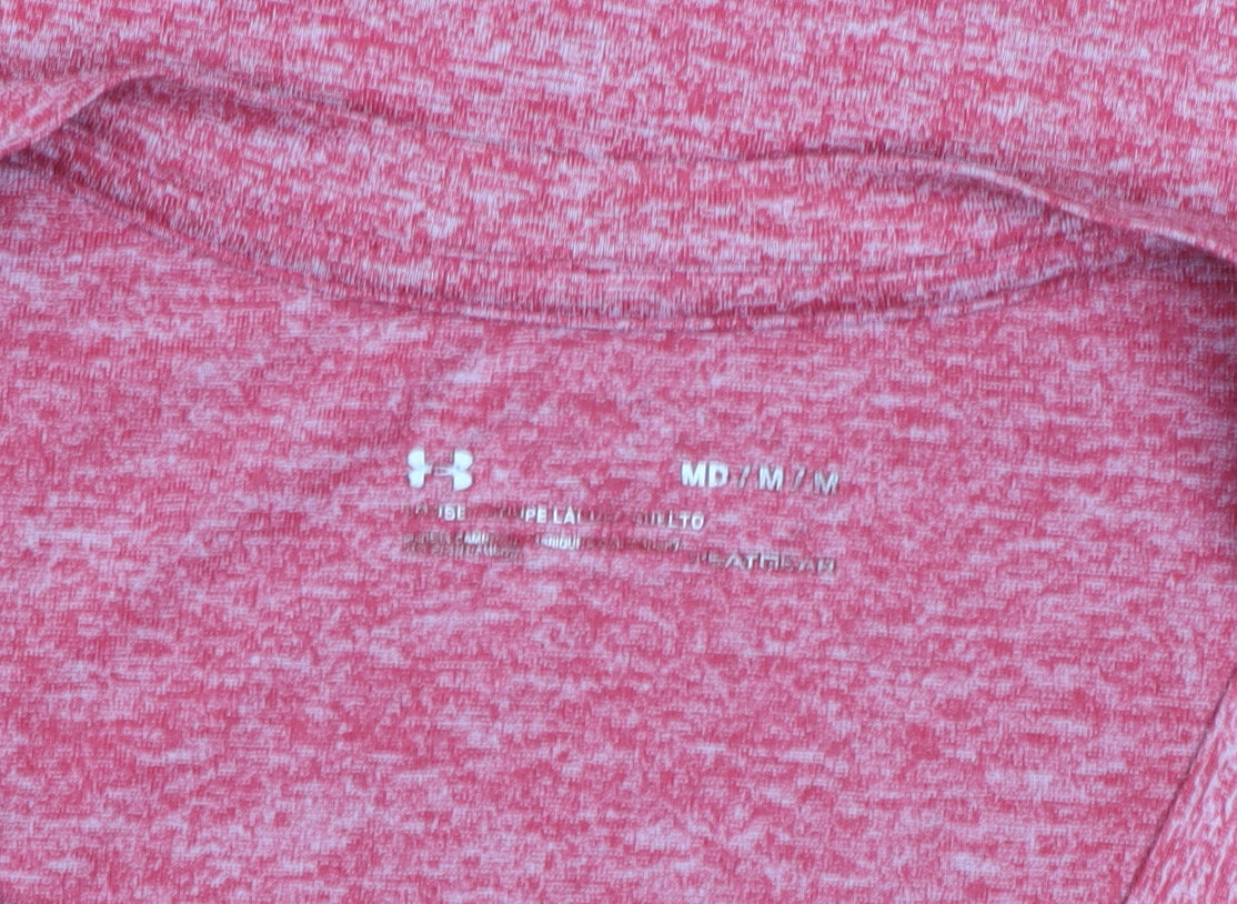 Under Armour Men Red V-Neck Short Sleeve Athletic T-Shirt M