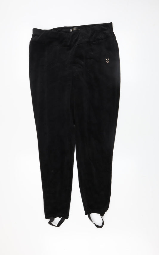 Cardio Bunny Women's Black Velour XL Stretch Leggings