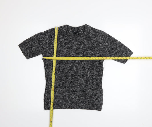 Hobbs Women's Grey Wool Blend Short Sleeve Knit Top Size 8