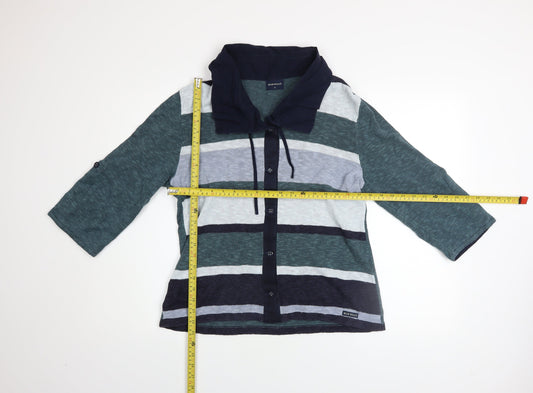 Blue Willi's Men's Blue Striped Linen Cotton Cardigan L