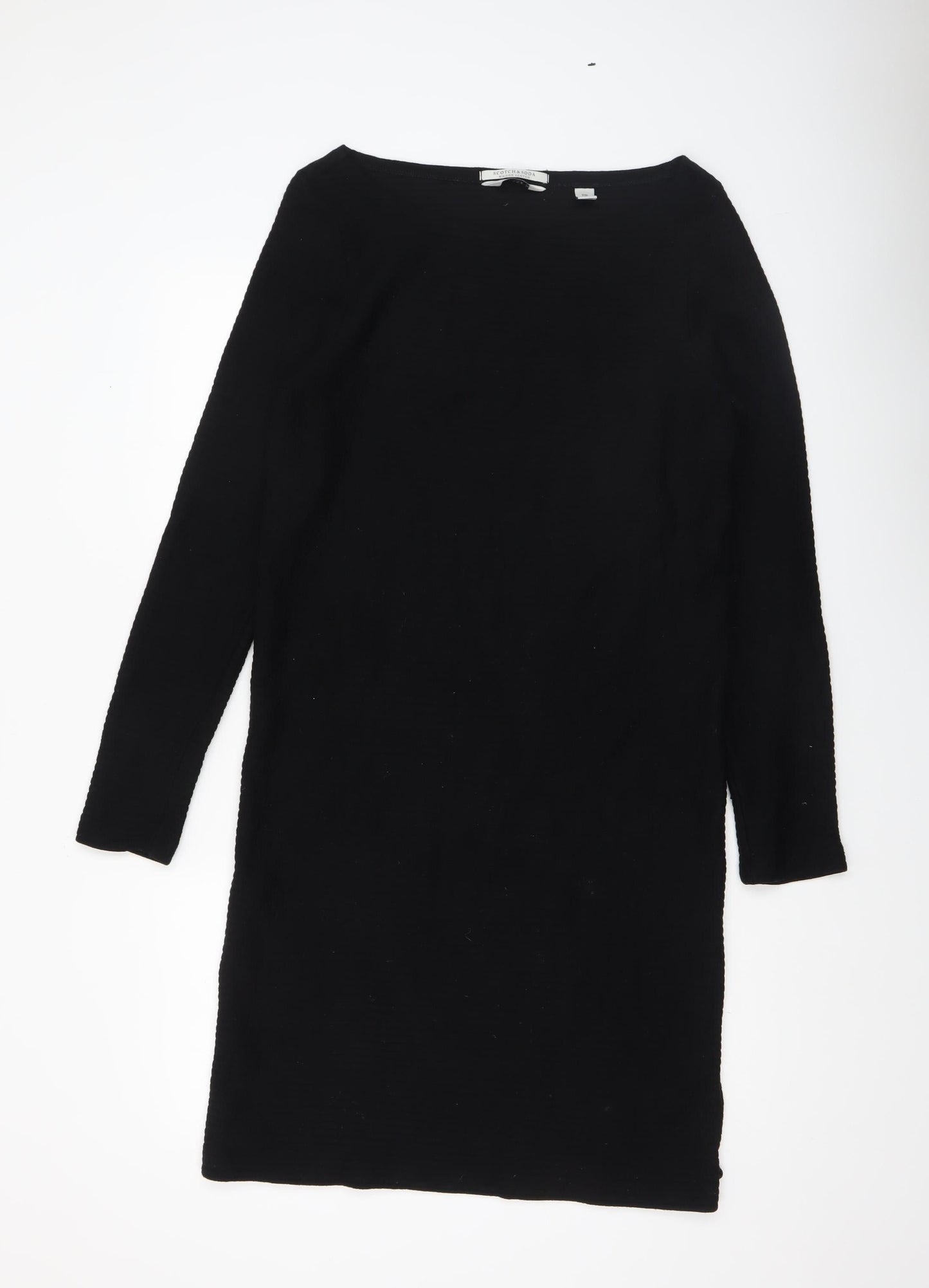 Scotch & Soda Women’s Black S Knit Sheath Dress Long Sleeve