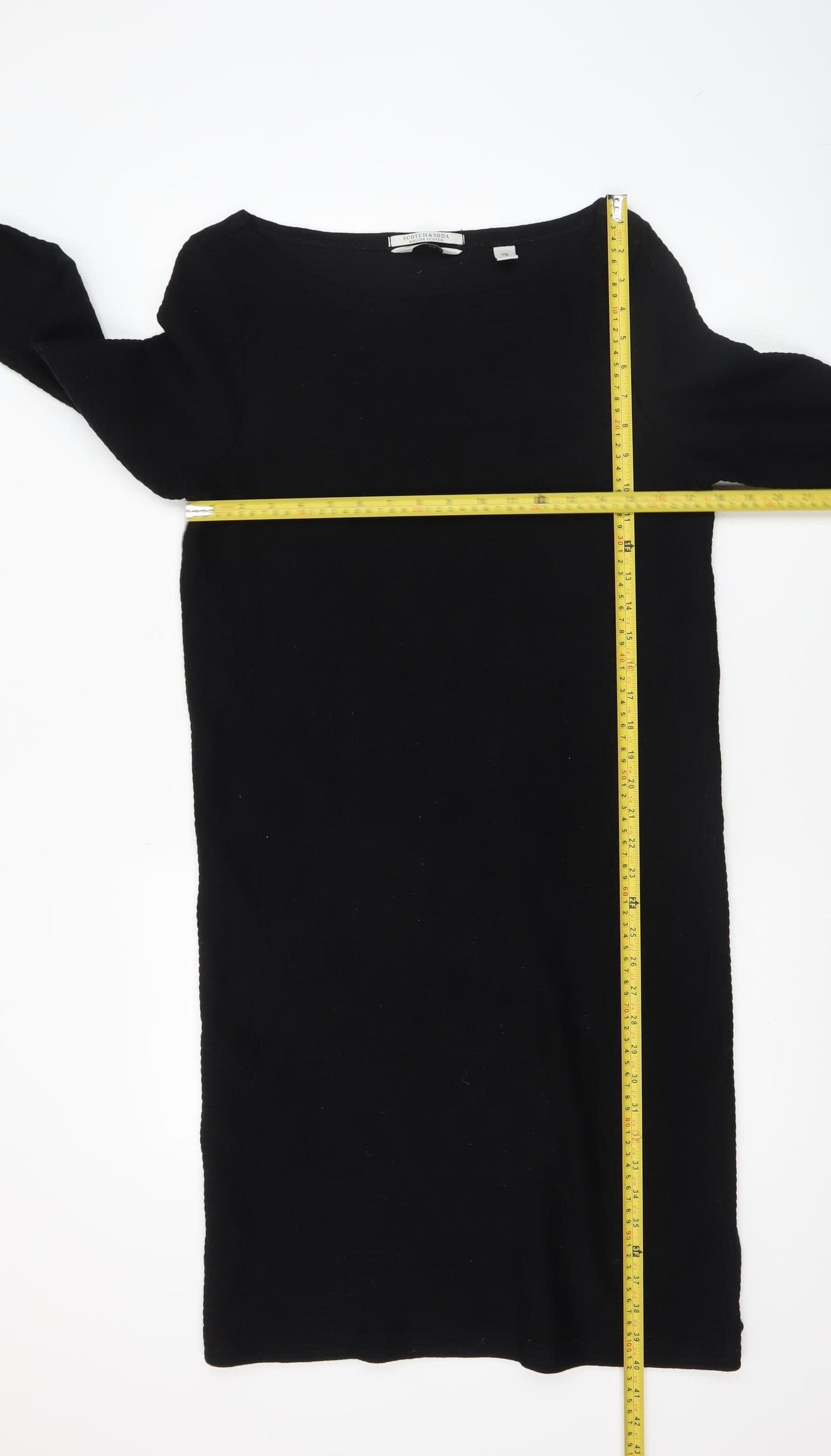 Scotch & Soda Women’s Black S Knit Sheath Dress Long Sleeve