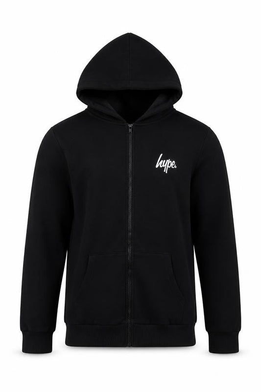 Hype Womens Black Full Zip Hoodie Size 14 Cotton Blend