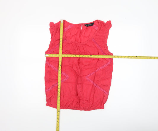 Dorothy Perkins Women's Pink Cotton Sleeveless Tunic Blouse Size 14