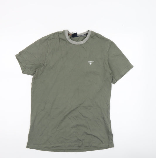 Barbour Men's Green Short Sleeve Slim Fit Cotton T-Shirt Size S