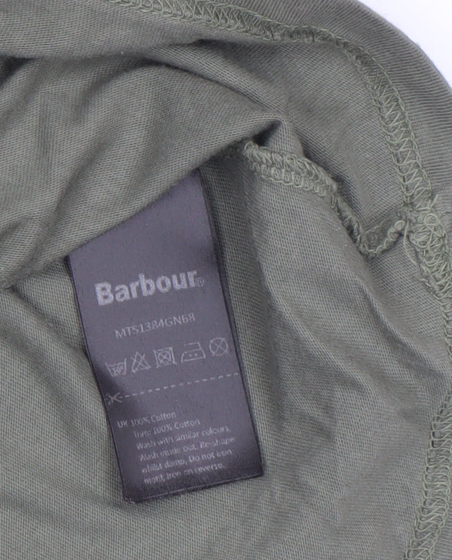 Barbour Men's Green Short Sleeve Slim Fit Cotton T-Shirt Size S