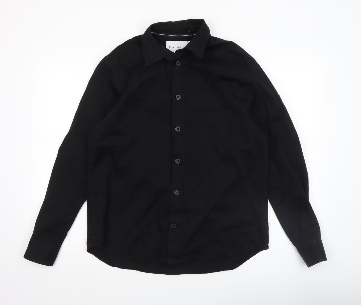 Calvin Klein Jeans Men's Black Relaxed Fit Button-Up Shirt Size S