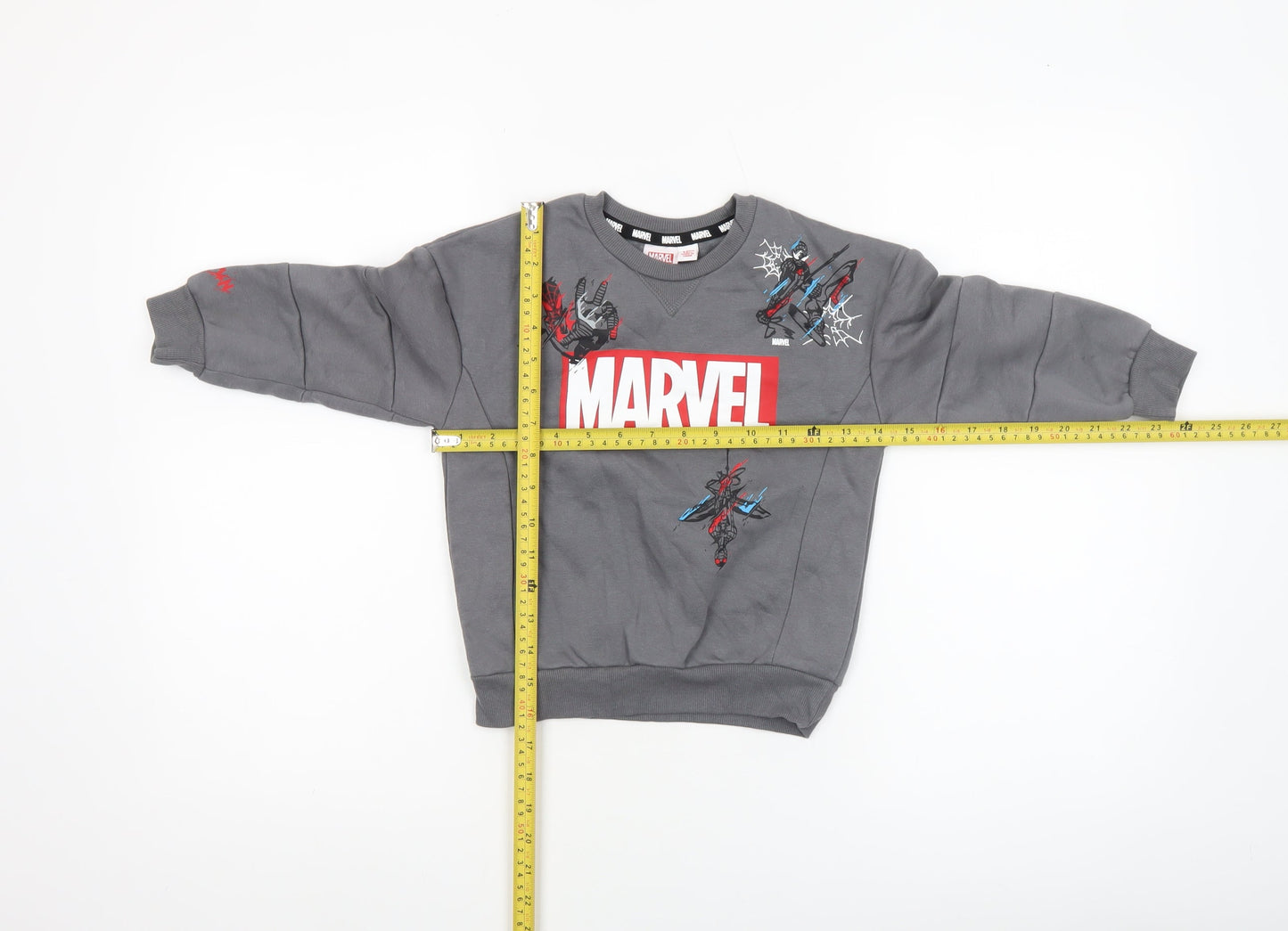 Marvel Boys Grey Spiderman Sweatshirt 4-5 Years Pullover Crew Neck