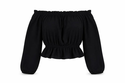 H&M Women’s Black Off Shoulder Cropped Blouse Size S
