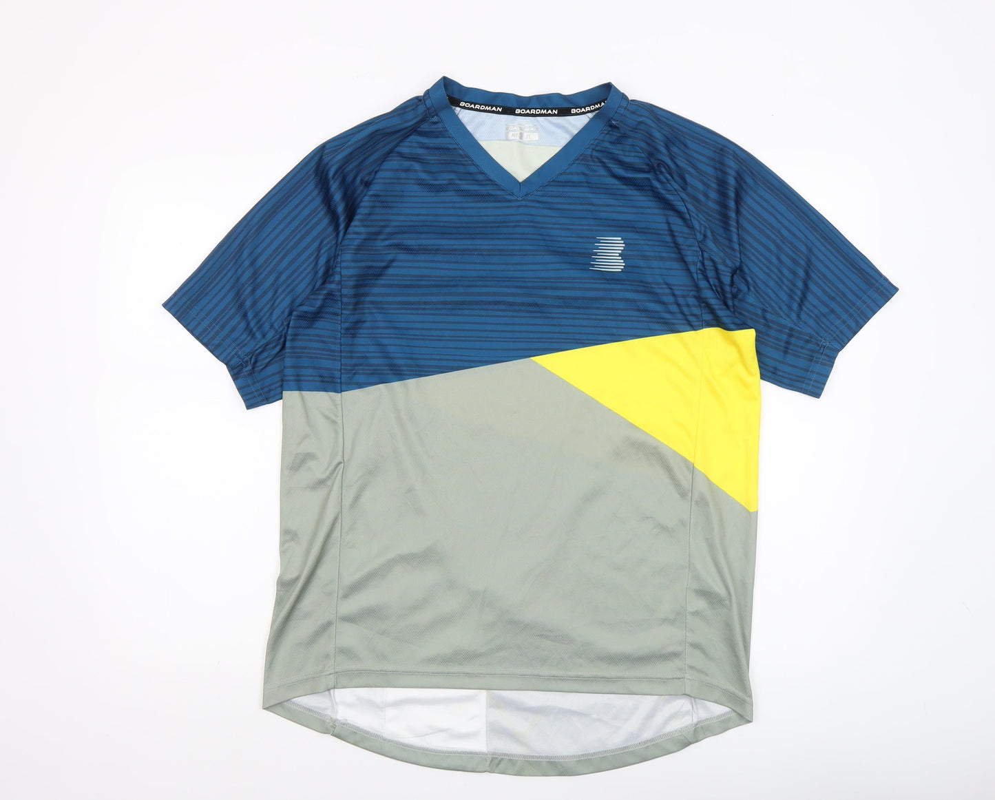 Boardman Men Blue Colourblock Cycling Jersey T-Shirt XL