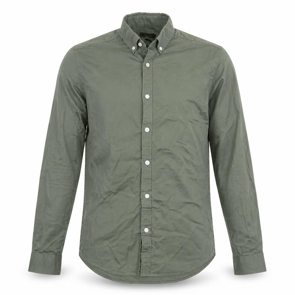 New Look Men Green Muscle Fit Button-Down Shirt Size S