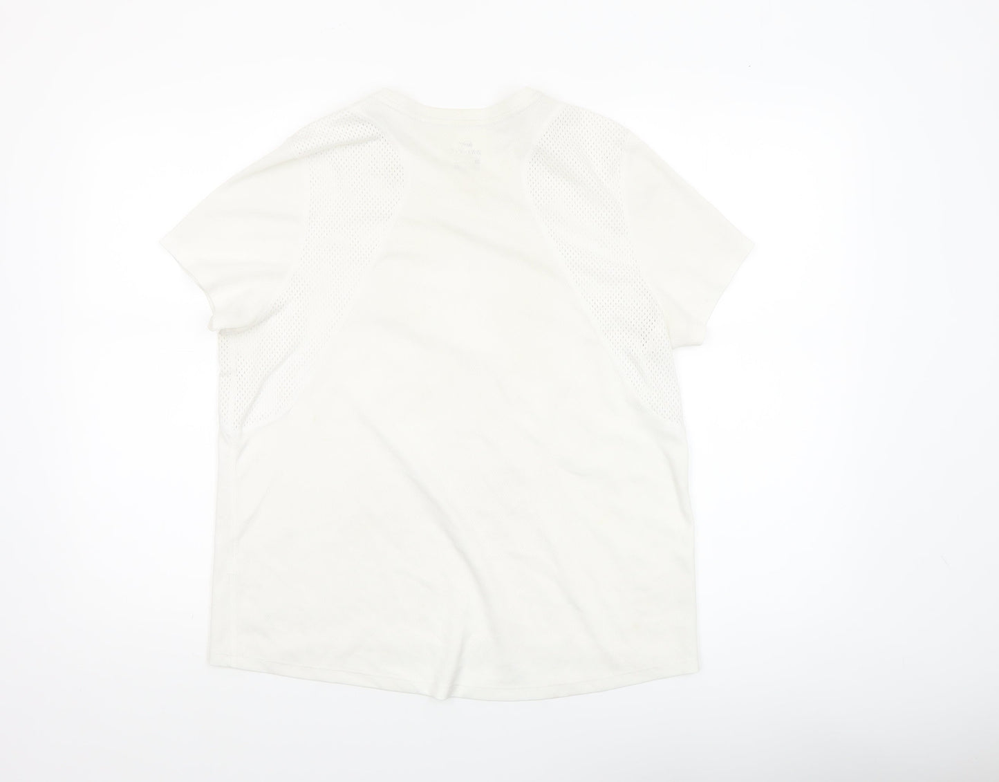 Nike Women White Dri-Fit Running T-Shirt L Lightweight Breathable Activewear