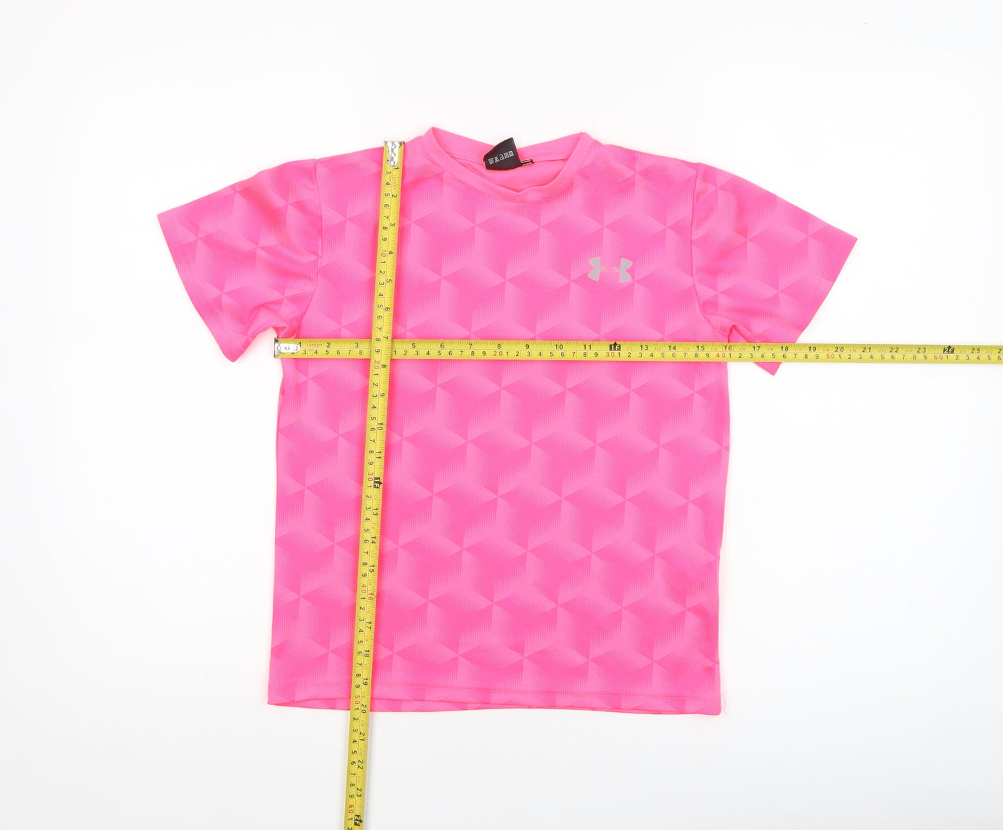 Under Armour Boys Pink Short Sleeve Athletic T-Shirt Size 140 (12-13 Years)