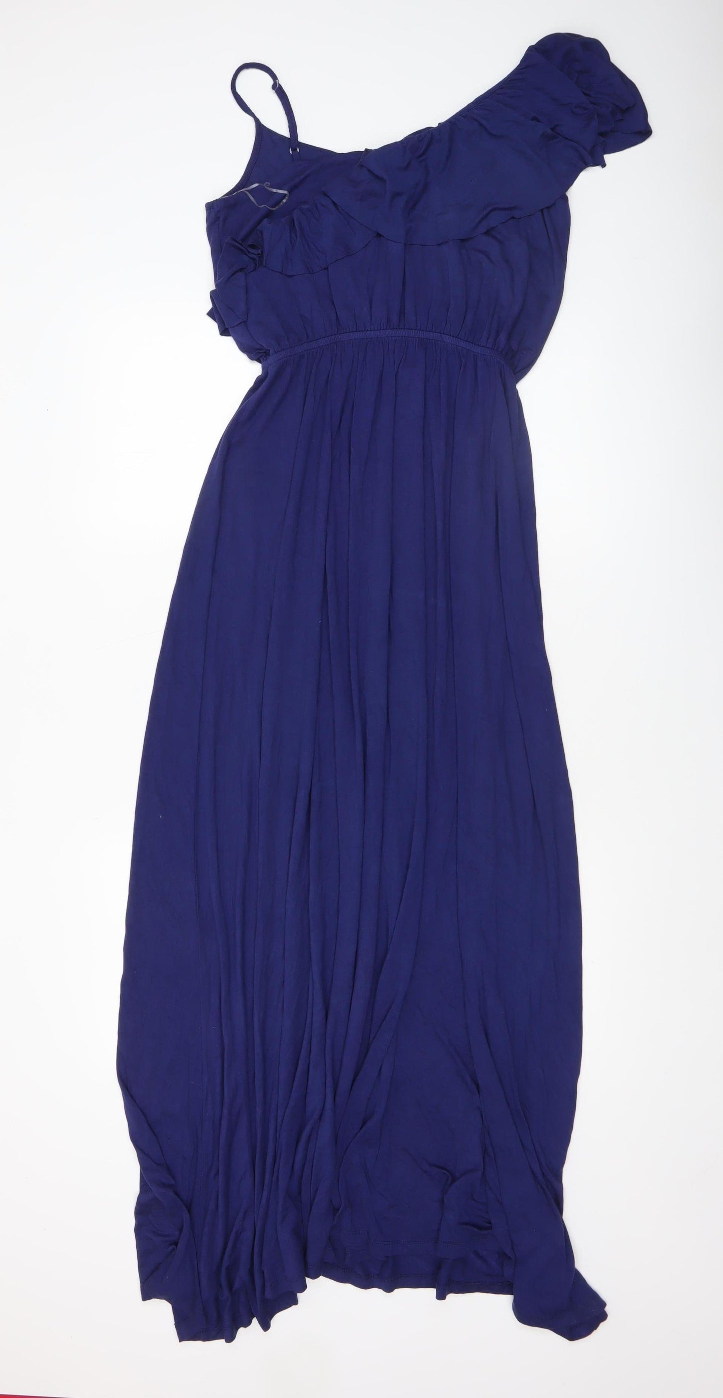 U.S. Polo Assn. Women's Blue One Shoulder Maxi Dress Size L