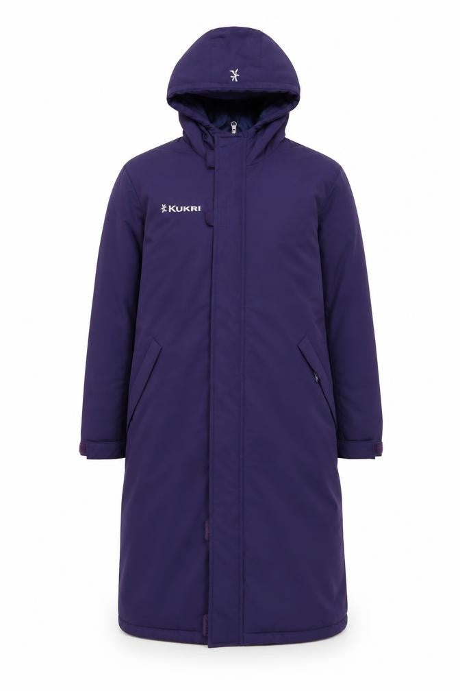 Kukri Unisex Kids Purple Long Hooded Puffer Coat 10-11 Years