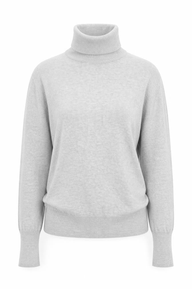 Front view of Dunnes Women’s Grey Roll Neck Knit Jumper Medium