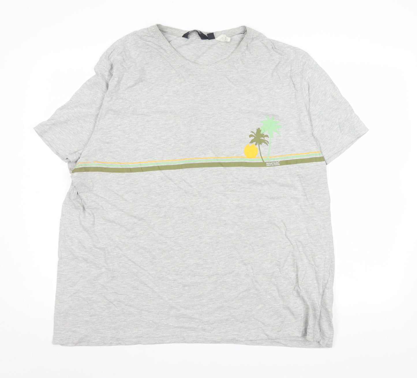 Regatta Men’s Grey 3XL Beach Graphic Cotton T-Shirt