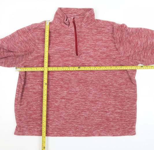 Crane Men's Red 1/4 Zip Fleece Pullover Sweatshirt Size M
