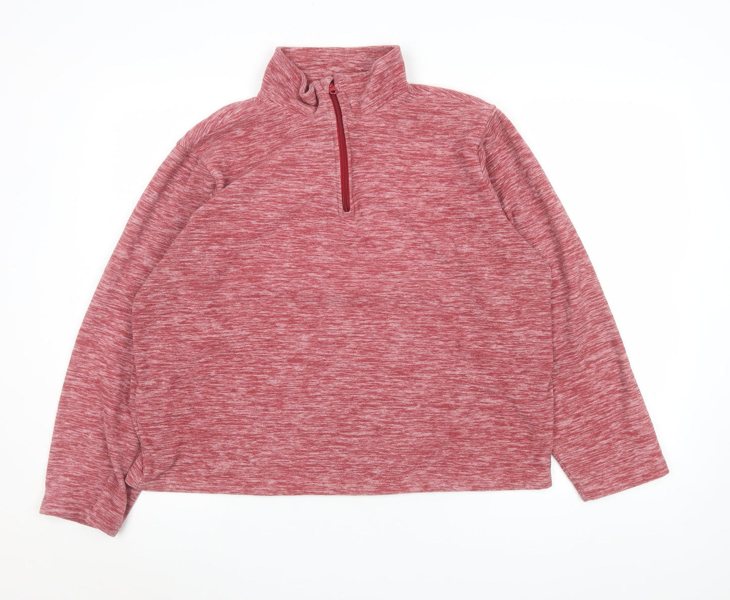 Crane Men's Red 1/4 Zip Fleece Pullover Sweatshirt Size M