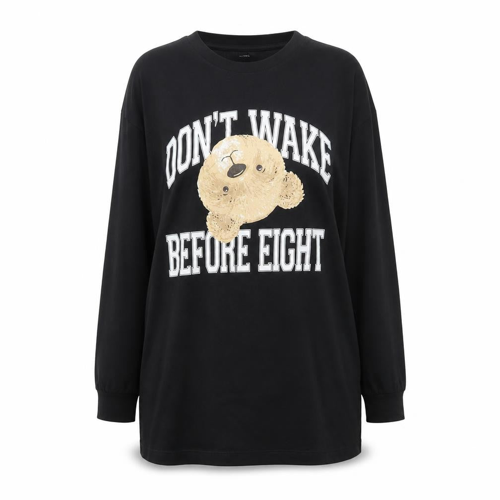 Marks and Spencer Teens Black Long Sleeve Teddy Nightshirt Size 14