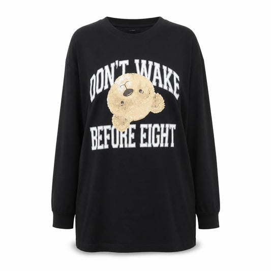 Marks and Spencer Teens Black Long Sleeve Teddy Nightshirt Size 14