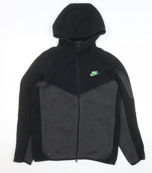 Nike Men's Black Small Hooded Softshell Sports Jacket