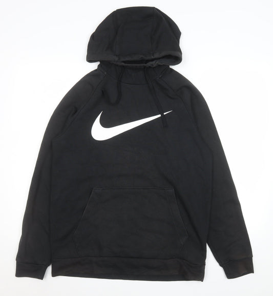 Nike Men's Black Dri-Fit Pullover Hoodie Small Logo Sportswear