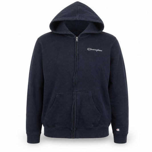 Champion Women's Blue Hooded Full Zip Cotton Blend Jacket Size M