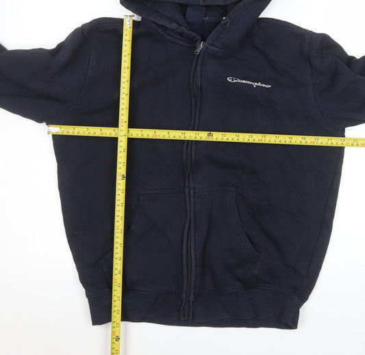 Champion Women's Blue Hooded Full Zip Cotton Blend Jacket Size M