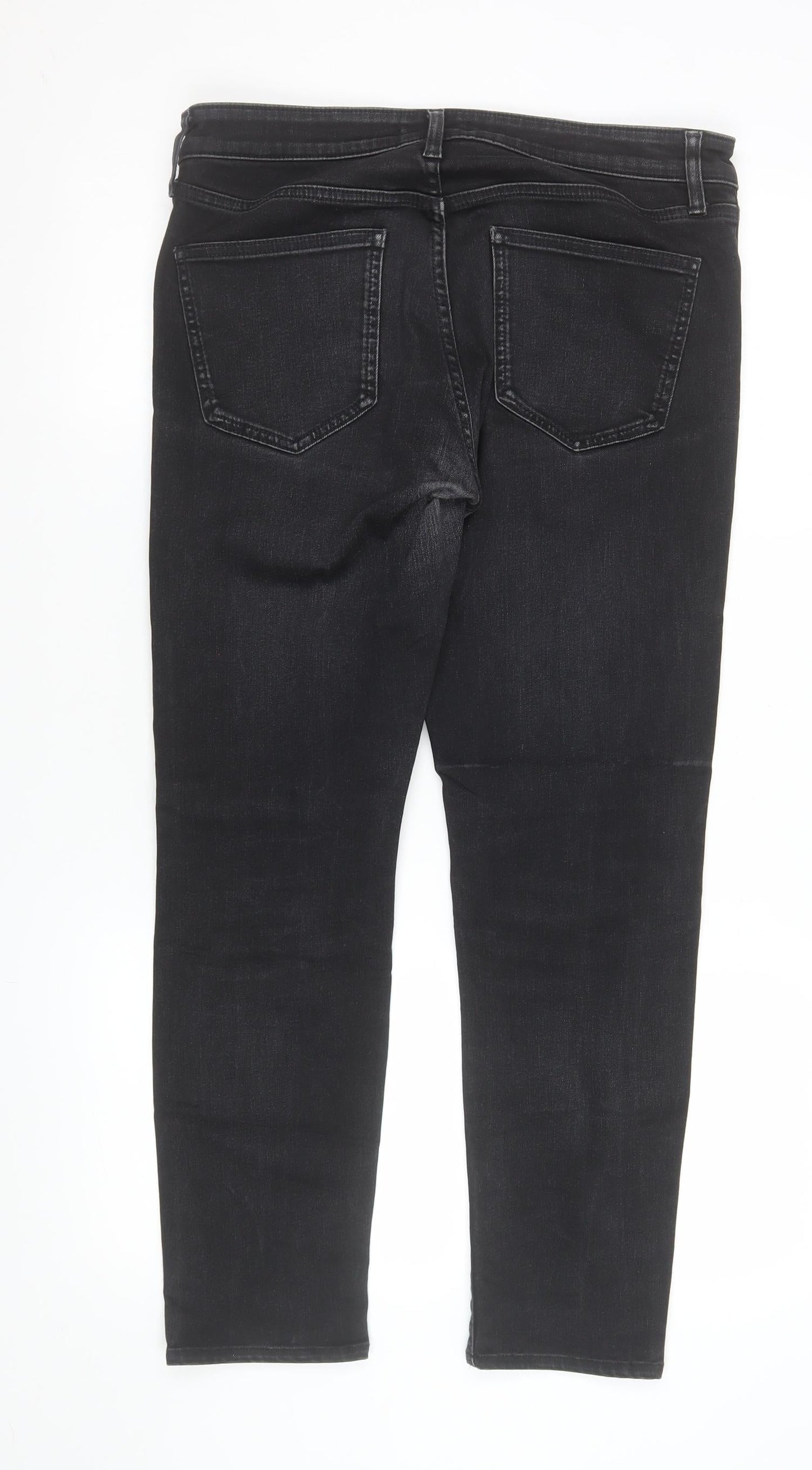Uniqlo Women Black Skinny Jeans Size 10 Mid Rise Stretch Denim
