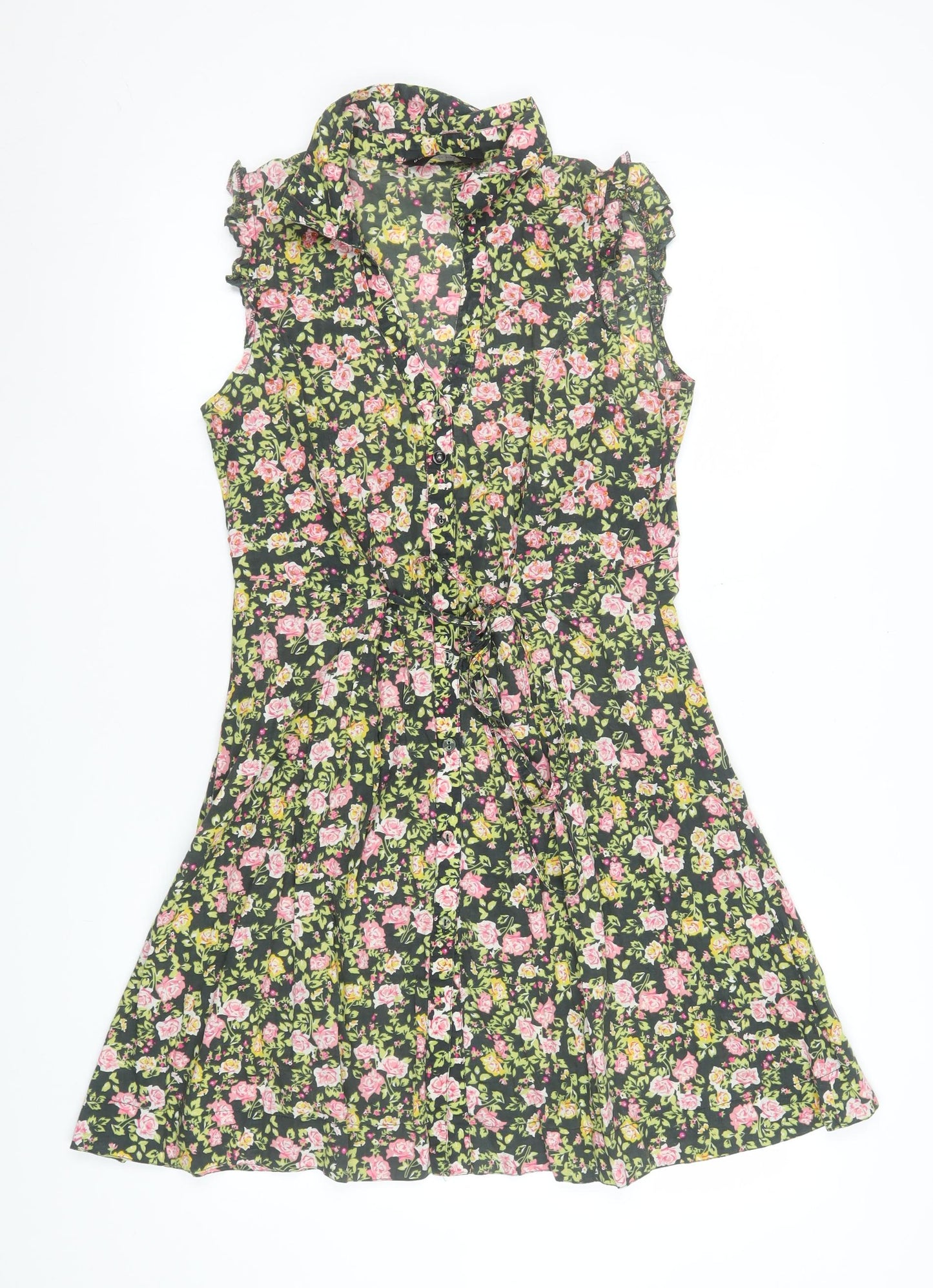 Dorothy Perkins Women’s Multicoloured Floral A-Line Cotton Dress Size 10