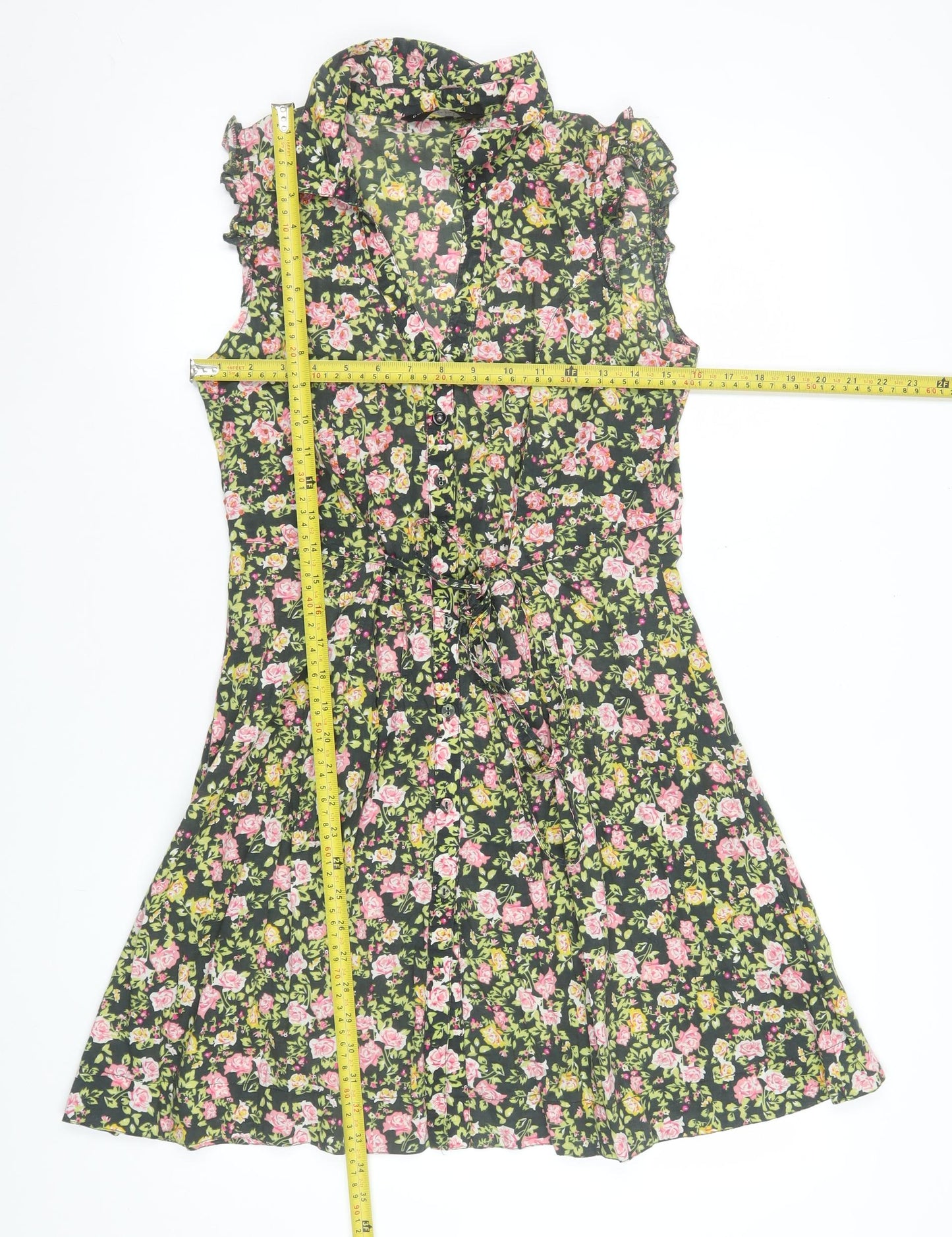 Dorothy Perkins Women’s Multicoloured Floral A-Line Cotton Dress Size 10