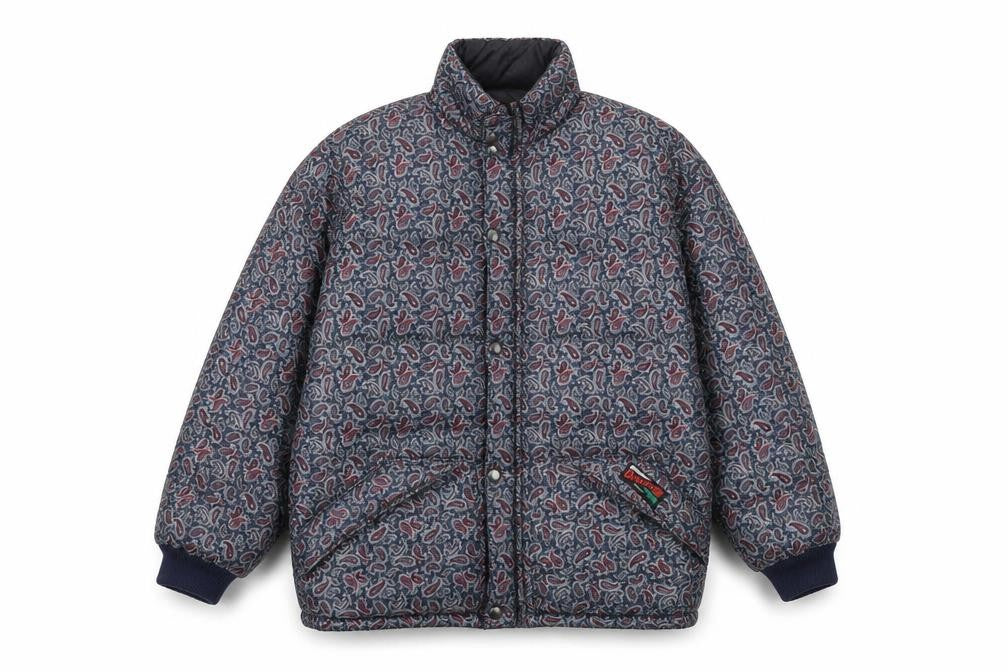 Bronte Women's Blue Paisley Quilted Puffer Jacket Size 10 UK