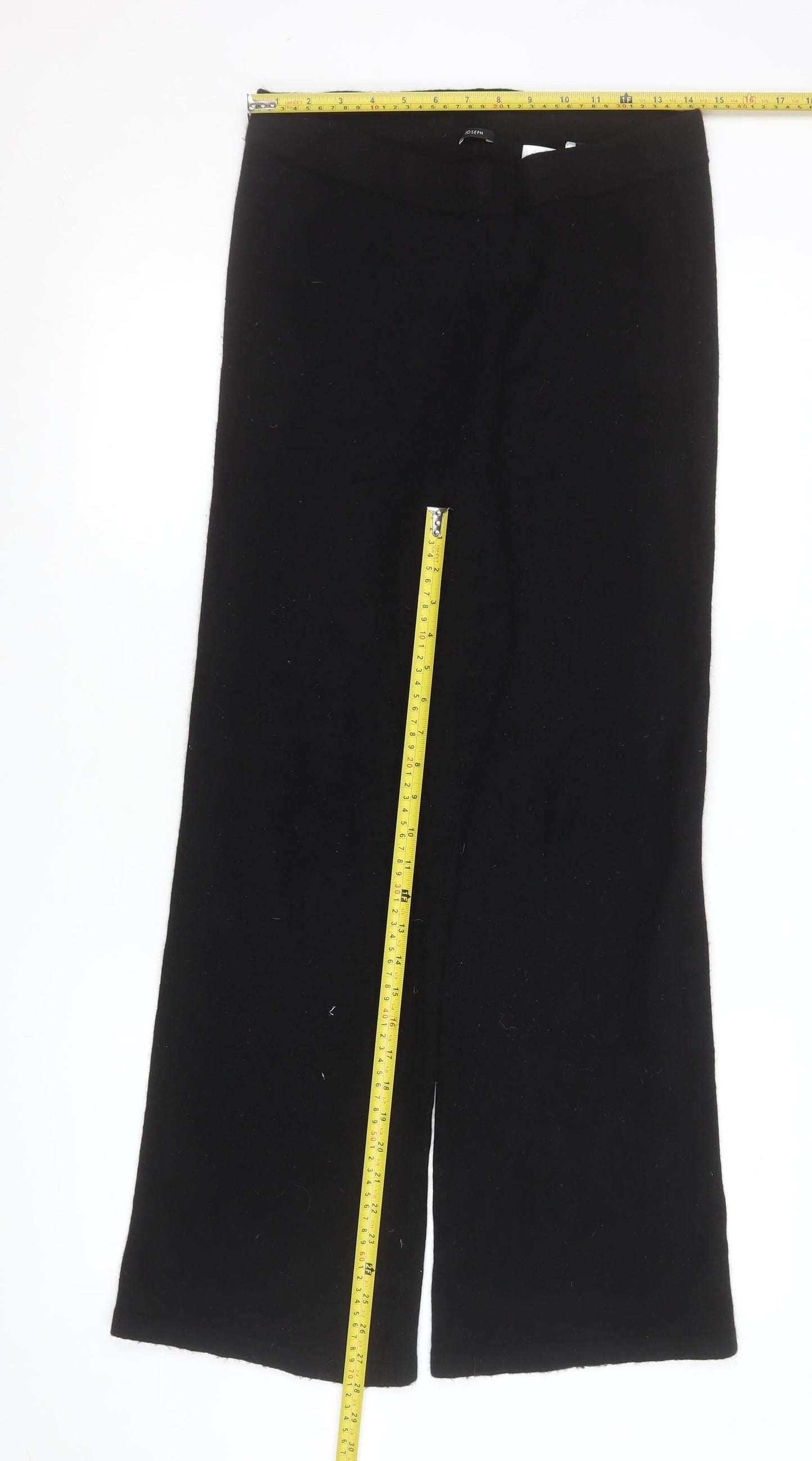 Joseph Women's Black Wool Cashmere Blend Straight Trousers XL