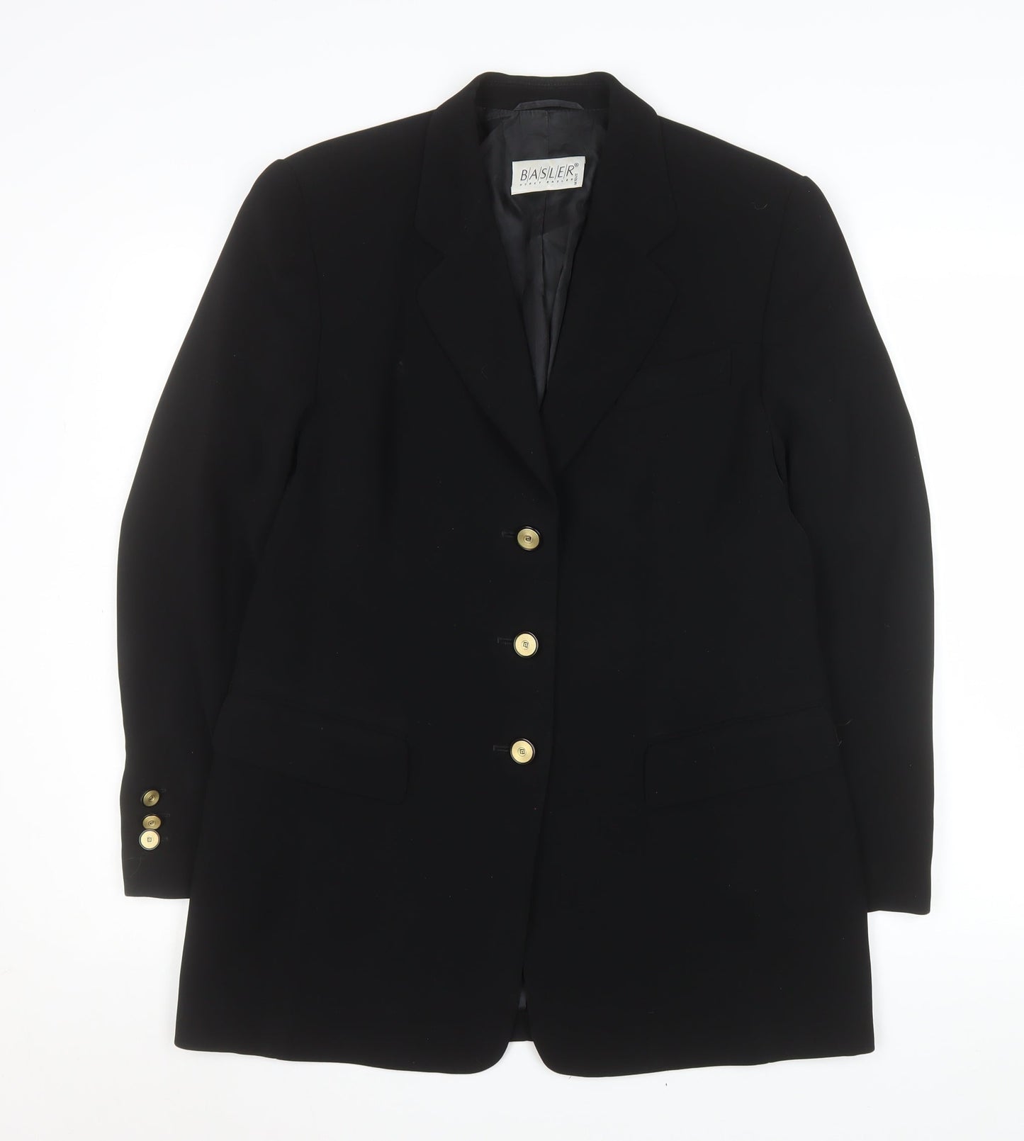 Basler Women's Black Wool Blend Single-Breasted Blazer Size 12