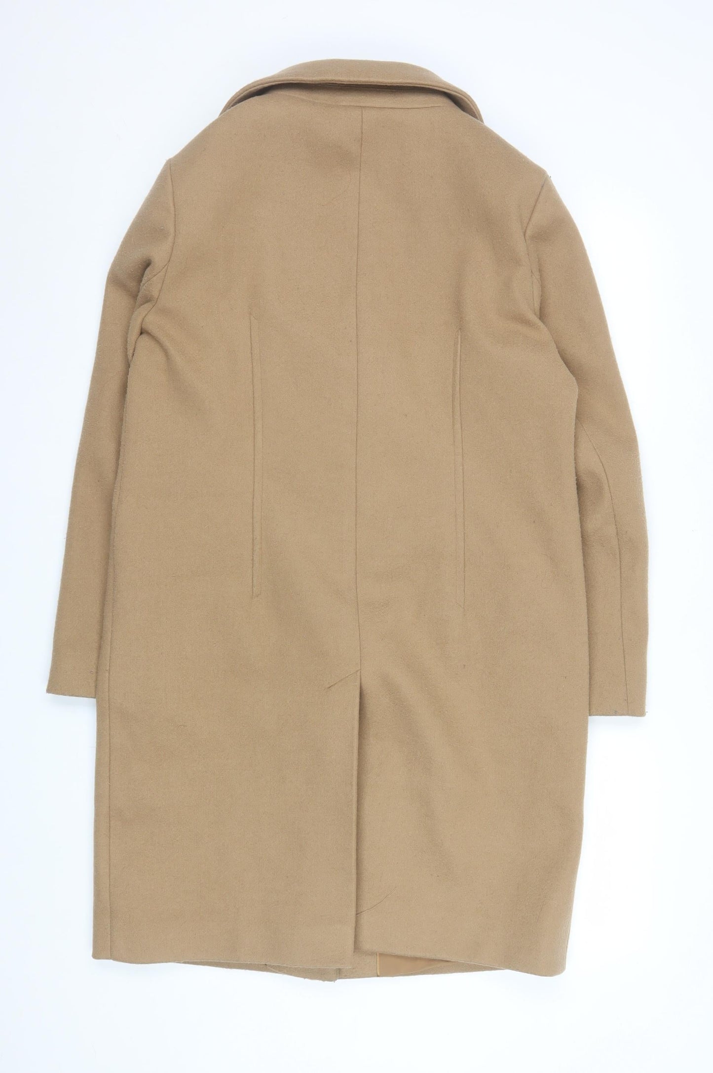 Marks and Spencer Women Beige Long Overcoat Size 12 Classic Style
