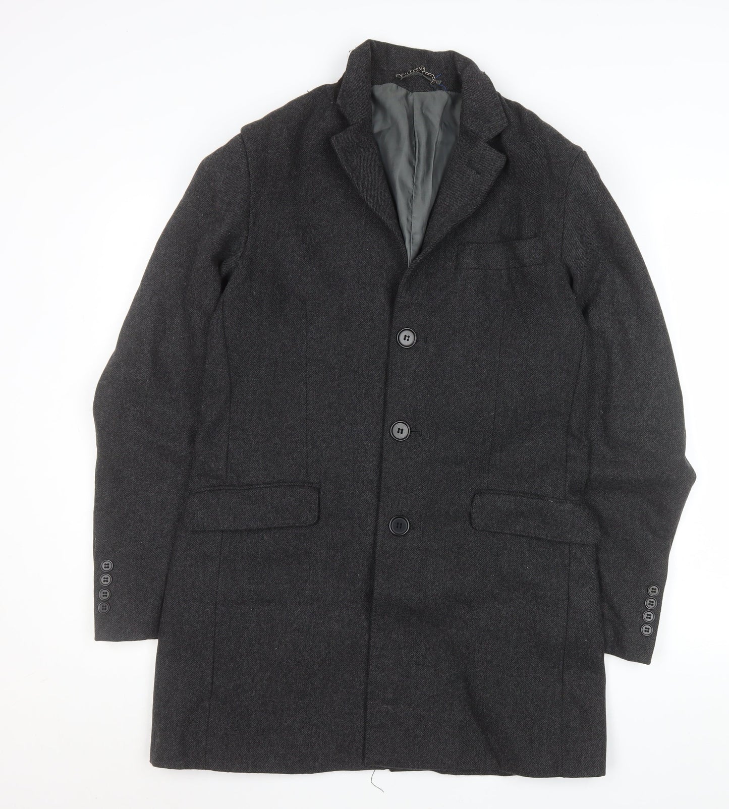 Christiano Baldinucci Men's Grey Wool Overcoat M Classic Formal