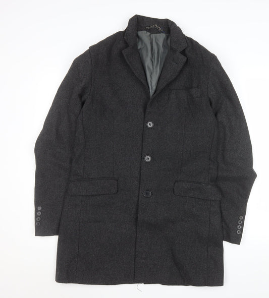 Christiano Baldinucci Men's Grey Wool Overcoat M Classic Formal
